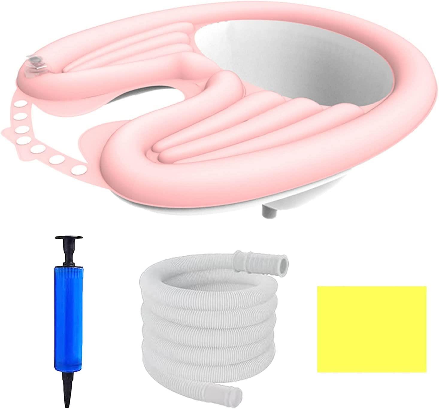 Kixre Kixre Hair Wash Basin, Shampoo Bowl for The Elderly Disabled,Bedridden,Handicapped,Inflatable Hair Wash Rinse Basin Washing Sink for Pregnant Woman, Bedside and in Bed Hair Washing Tray