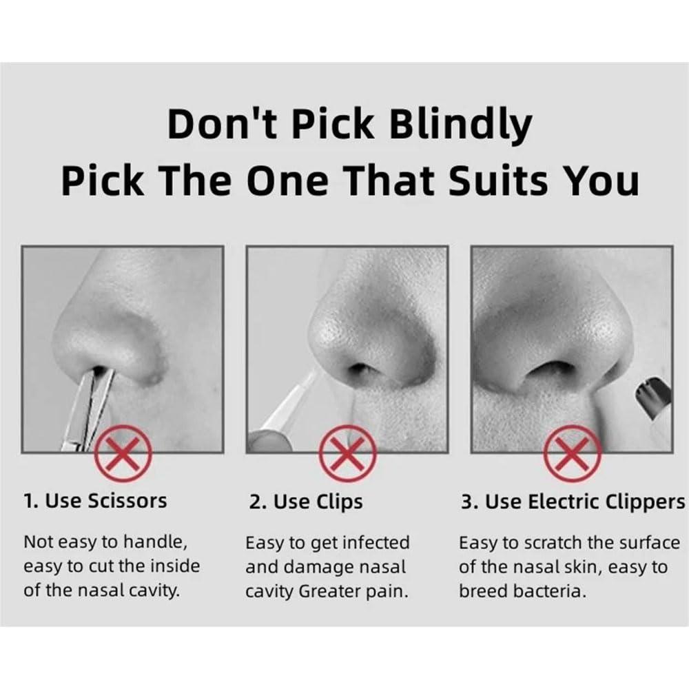 ZOTIMO ZOTIMO 2 Pcs Universal Best Manual Nasal Hair Remover - Small Nose and Ear Hair Trimmer for Men and Women - Painless Cutter, Clipper, Trimmers, Knife - Not a Machine