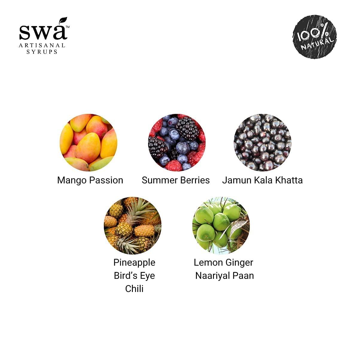 Swa Artisanal Syrups Swa Artisanal Syrups - Sample Pack of 14, 100% Natural, Makes 30-40 drinks, Syrup for Cocktails/Mocktails/Teas/Craft Coffees (14 x 60ml)