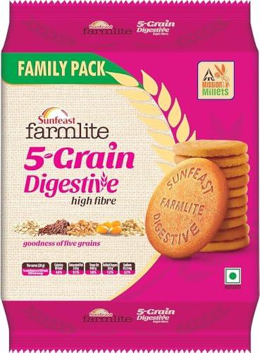 Truecart Truecart Sunfeast Farmlite 5 Grain Digestive Biscuit, High Fibre Biscuit, Goodness of 5 Grains, 800 g Pack