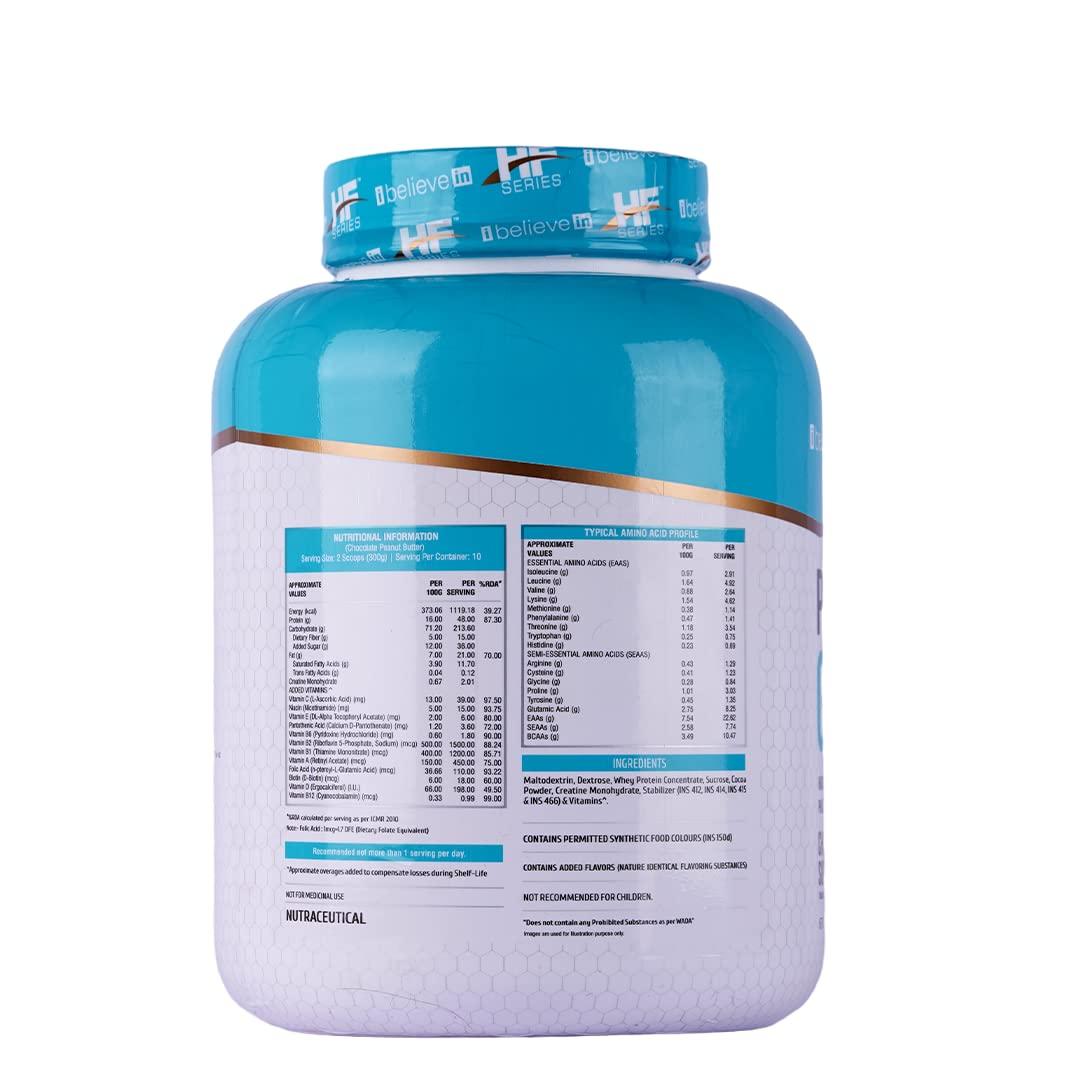 HF Series HF Series Pure Gain Mass Gainer Powder | High-Calorie | Weight Gainer Powder | 48g Protein | 11.01g BCAAs | 8.66g Glutamic Acid | Chocolate Supreme | 3kg / 6.6lbs