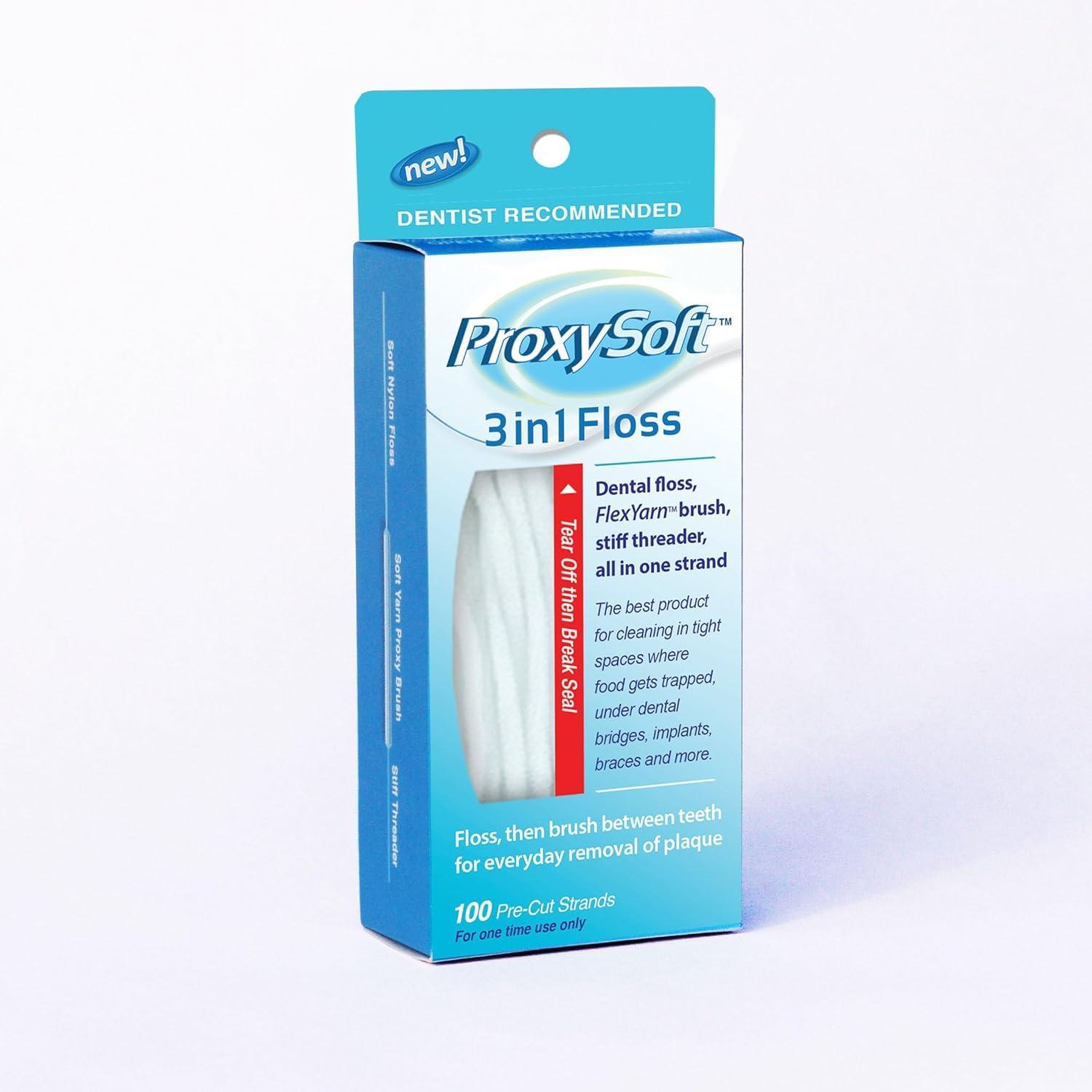 Thornton BEST Floss for Braces, Bridges and Implants, Flossing Aids, Threaders for Dental Floss - Thornton 3-in-1 Floss Threaders (100 strands)