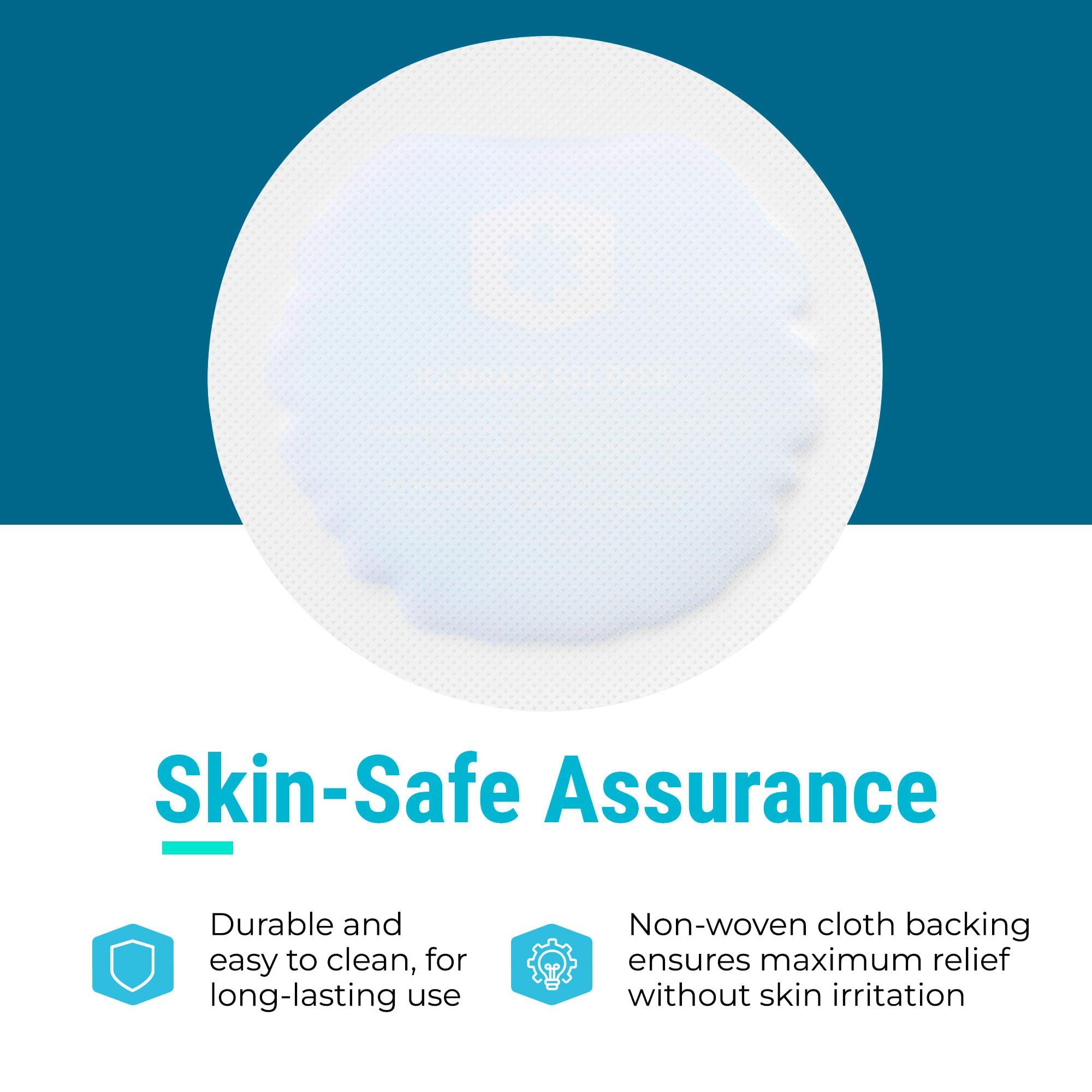 ICEWRAPS ICEWRAPS Round Reusable Hot or Cold Gel Ice Packs with Cloth Backing for Wisdom Teeth, Breastfeeding, Tired Eyes, Kids Injuries, Headaches, Sinus Relief (Blue) - Pack of 5