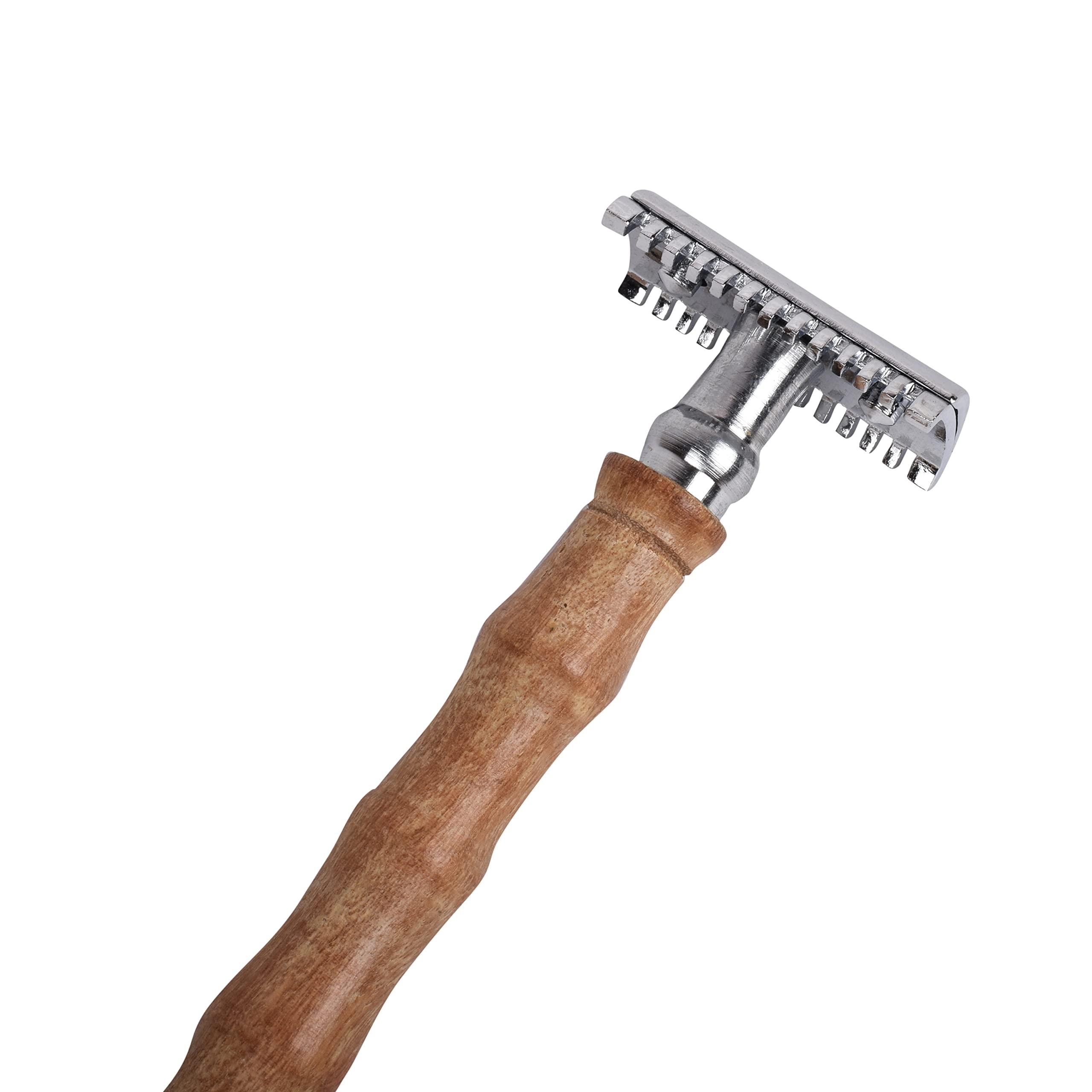 P-Organics Organic Bamboo Double Edge Steel Safety Razor: Eco-Friendly Grooming for a Sustainable Shave