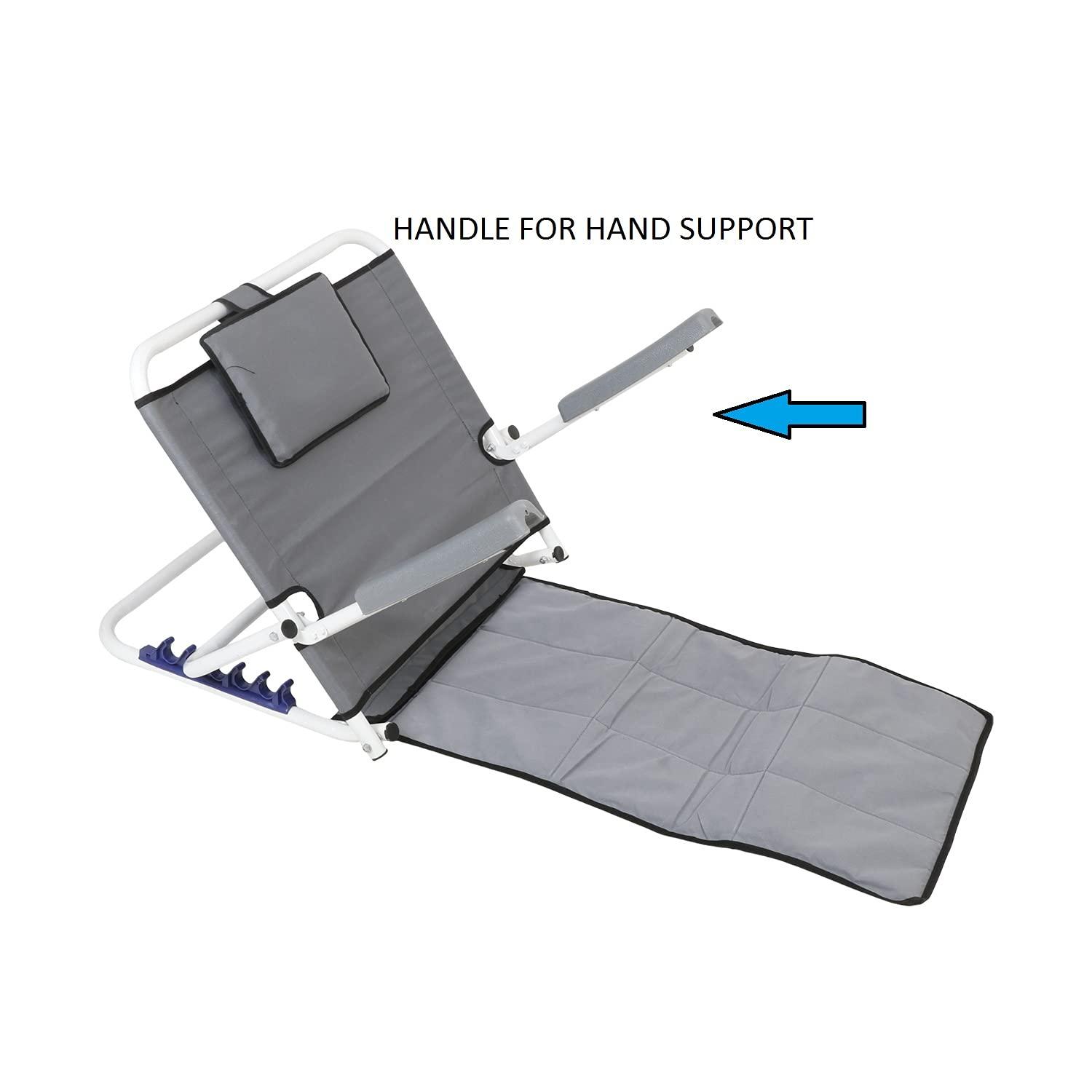 AMMOORA AMMOORA India Surgical Back Rest with Handle for Patient Old Age People & DISABLE Person with Hand Relaxation Adjustable Hospital Back Rest for Back Support Use On Bed Size Universal