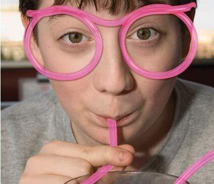 MacNgrid MacNgrid Silly Straw Glasses - Funny Drinking Straw Glasses (2 PCS Blue+Orange) - Party Supplies DIY Silly Straws for Kids Adults Birthday, Anniversary, Wedding, Bar Party Favors Pack of 1
