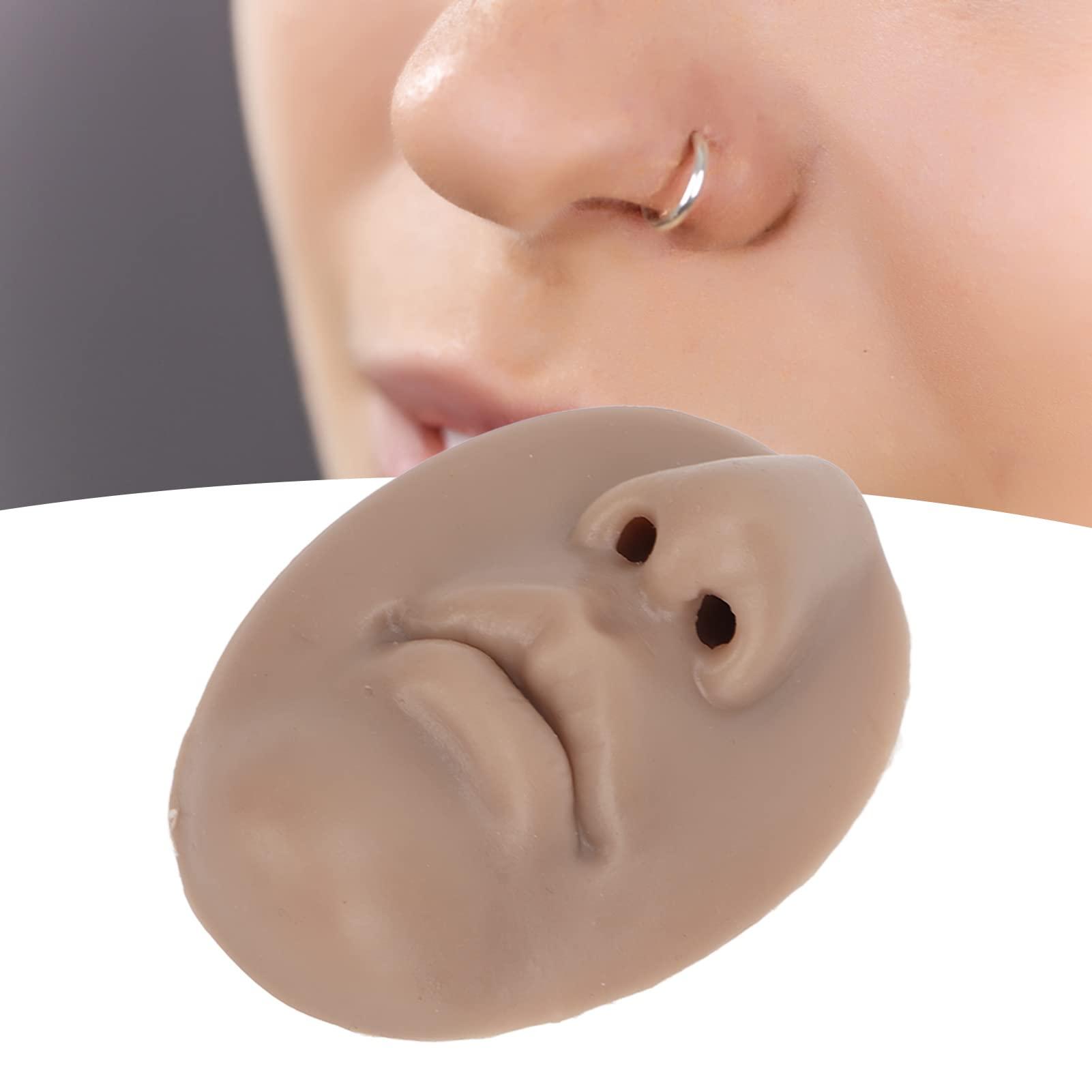 FOFY Soft Silicone Nose Model, Silicone Nose Model Compact 3 Flexible Mouth For Salon For Teacher (Dark Skin Color)