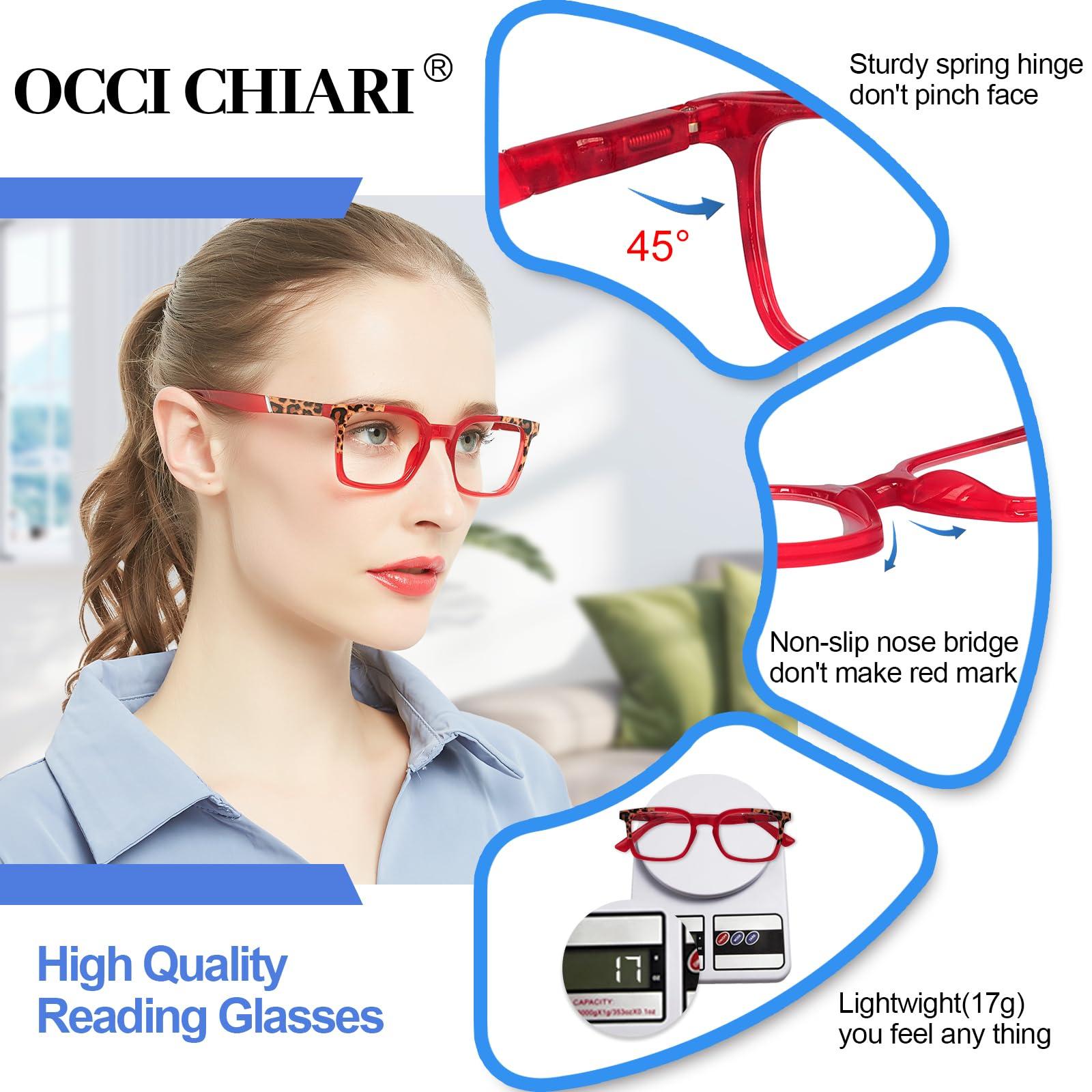 OCCI CHIARI OCCI CHIARI 6.0 Reading Glasses for Women High Power Readers High Power (4.0 5.0 6.0 1.0 1.25 1.5 1.75 2.0 2.25 2.5 2.75 3.0 3.5)