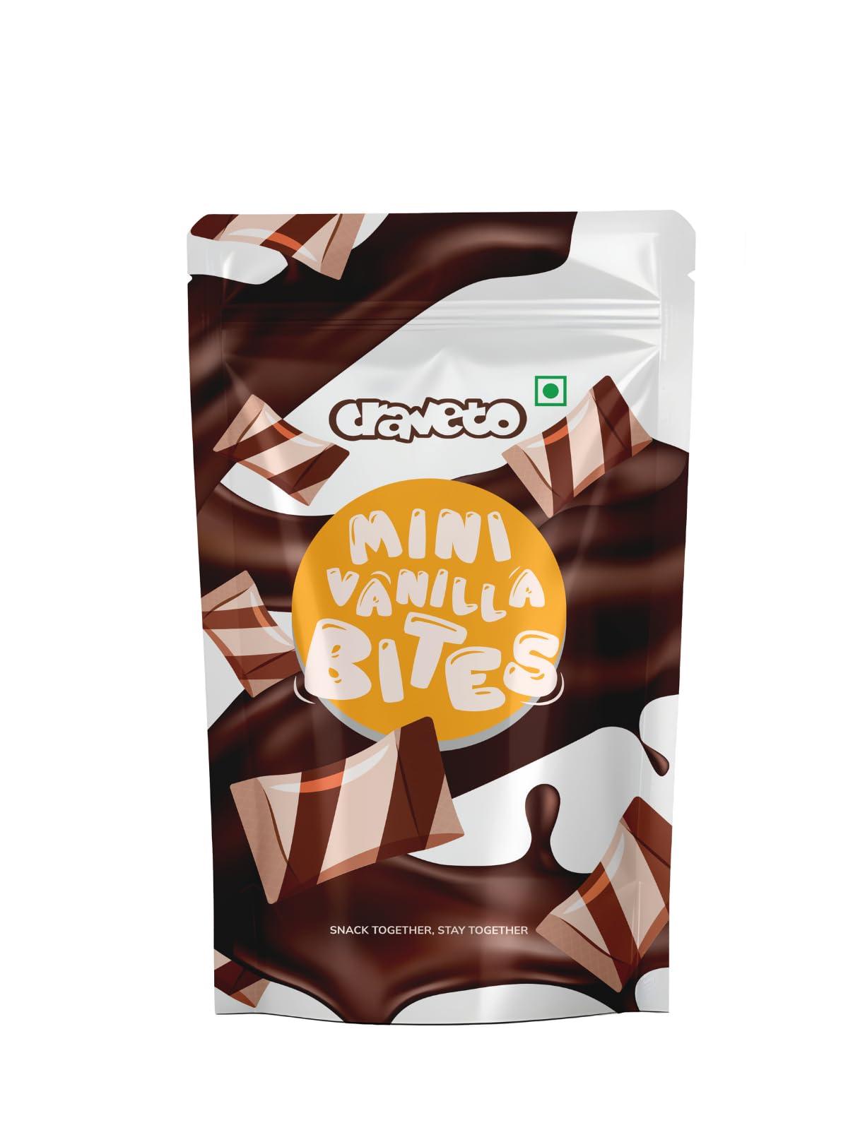 Craveto Craveto Vanilla Wafer Bites | Vanilla Cream Filled Pockets| 75g