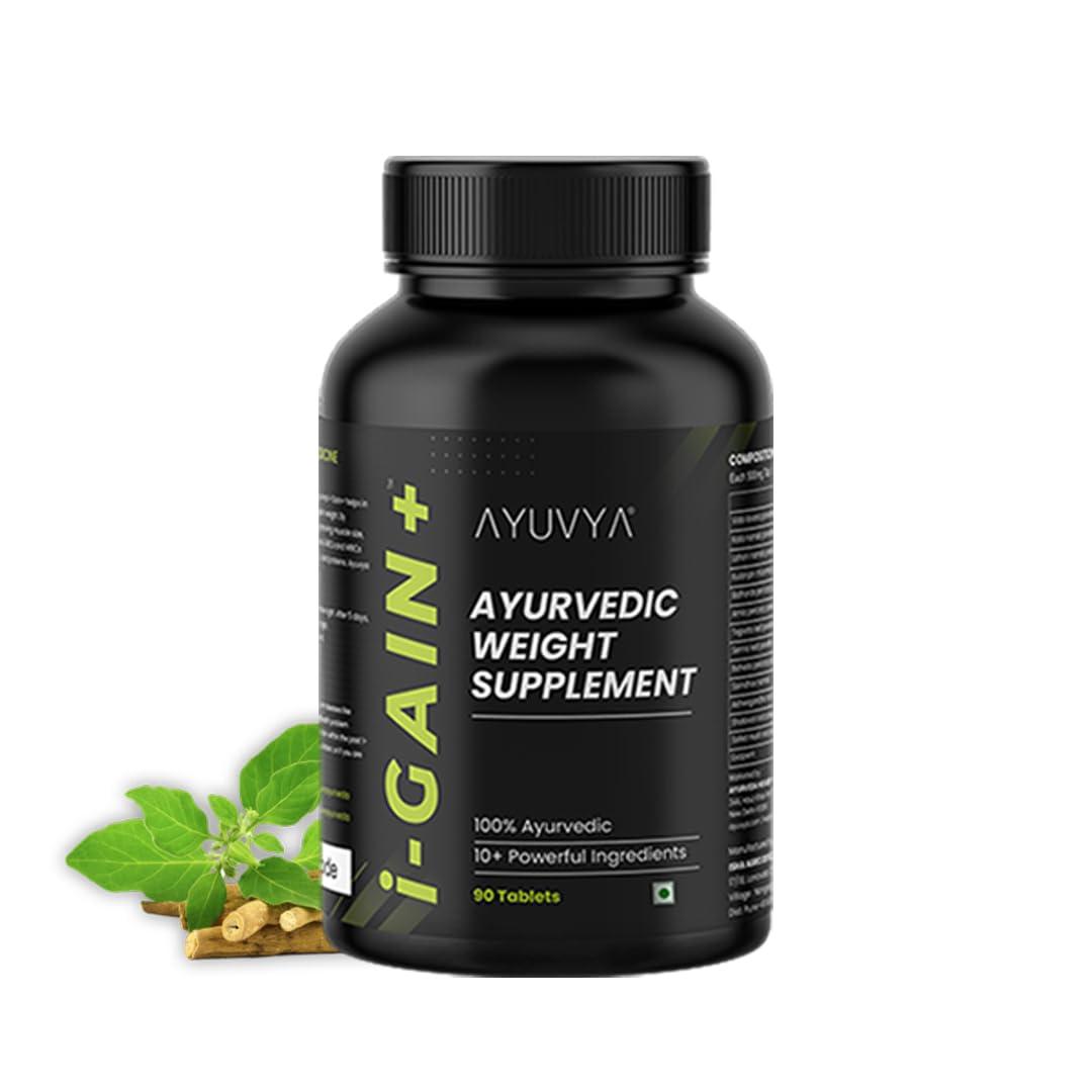 ayuvya Ayuvya i-Gain+ & Lets Gain Weight Gain Combo | Helps Improve Appetite & Digestion | Promotes Muscle Recovery & Energy Levels | For Men & Women | 100% Ayurvedic Combo | Pack of 2