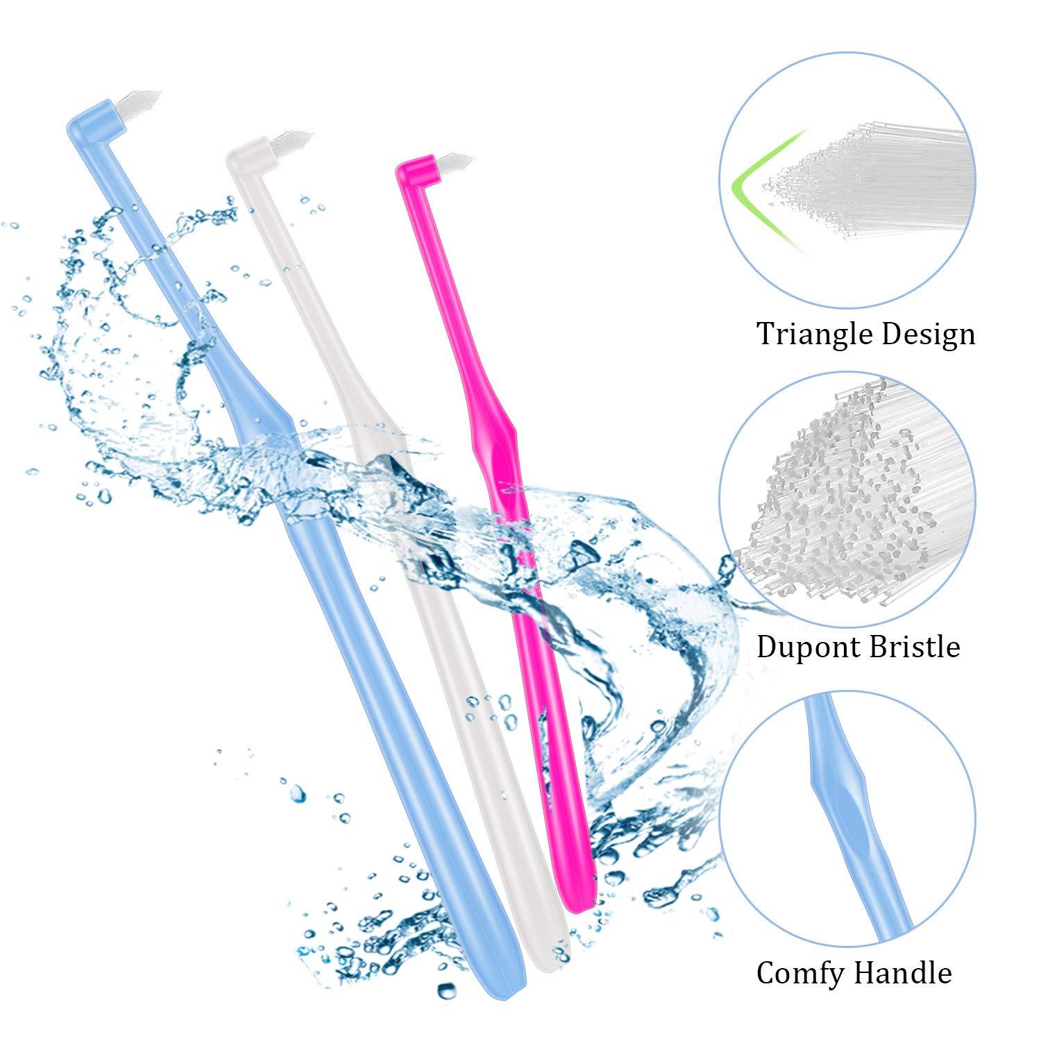 Boao 12 Pieces Tufted Toothbrush End-Tuft Tapered Trim Toothbrush Soft Trim Wisdom Toothbrush Single Compact Interdental Interspace Brush