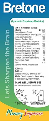 Prime Prime Bretone Shankhpushpi Syrup is loaded with Brahmi, Shankhpushpi and 11 essential herbs. It helps sharpen the memory, keep brain healthy and helps live a stress free life. (200 ml x 2)