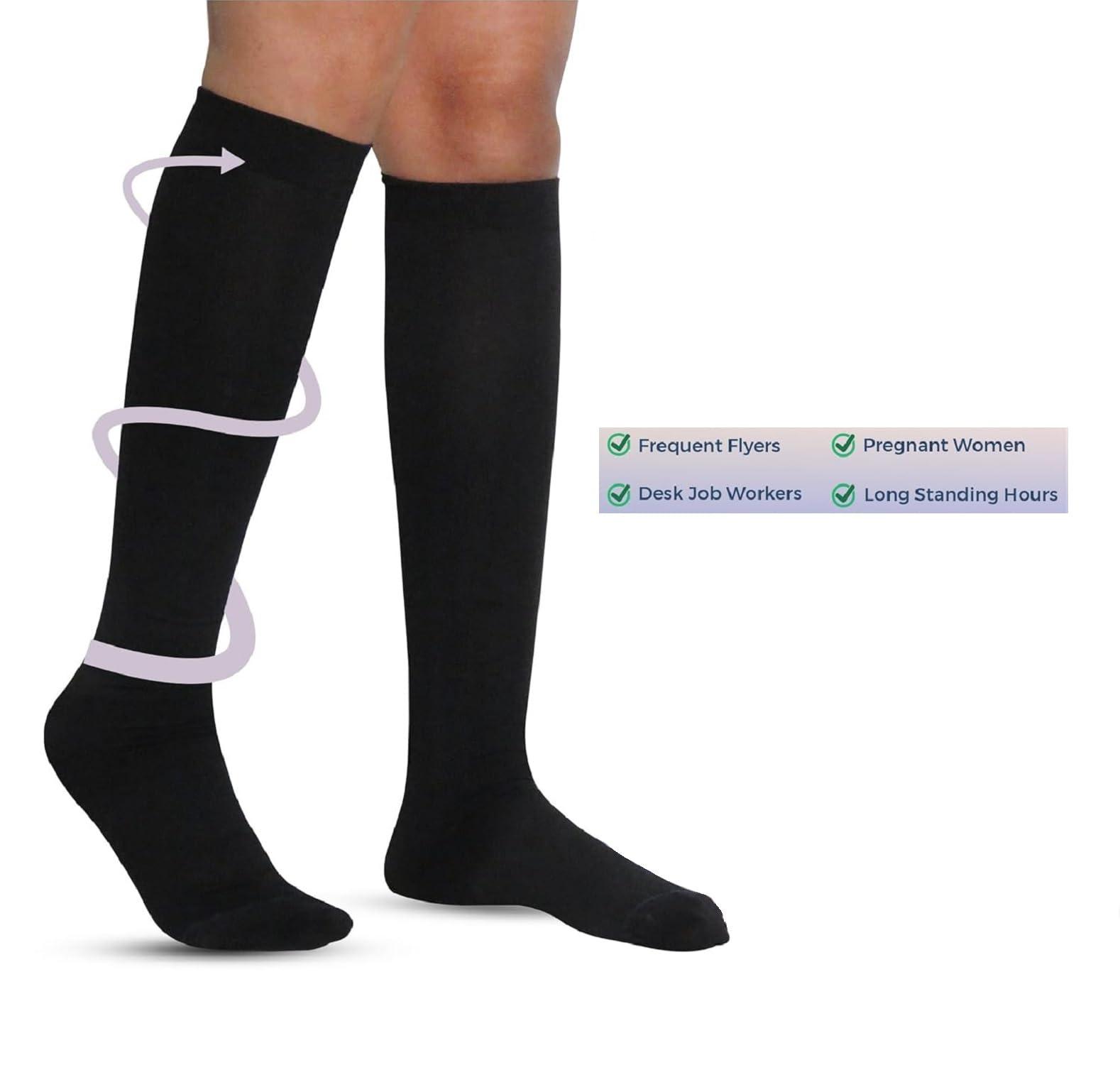 Aktive Support Aktive Support Medical Grade Travel Flight Socks | Graduated Compression 18-21 mmHg at Ankle | Relieves Tired and Aching Legs, Pain and Swellings (Medium)