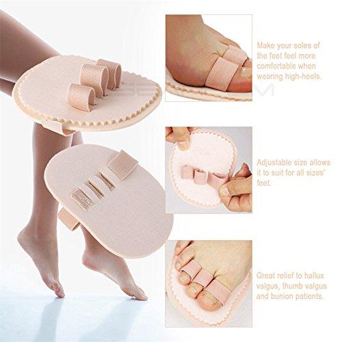 Price Xes Toe Splint & Straightener, Adjustable Loops Hammer Toe Correctors Brace w/Slip-on Cushion Metatarsal Pads for Claw Curled & Crooked Toes - Support Guard for Pre Post Surgery (3 loops right)