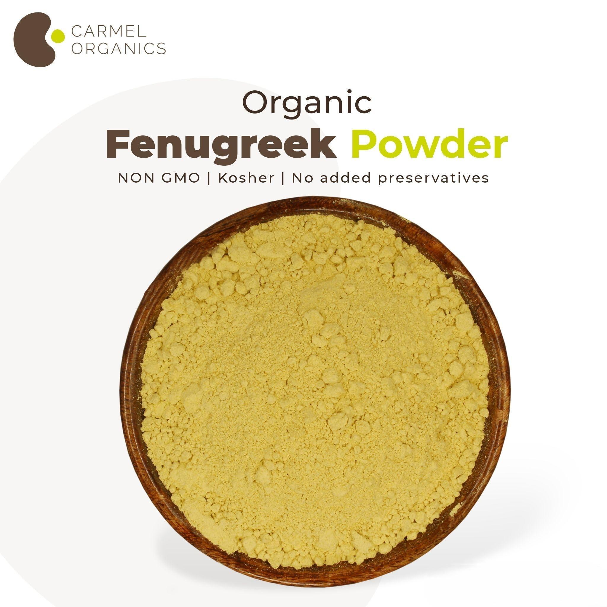 CARMEL ORGANICS CARMEL ORGANICS Fenugreek Seed/Methi Seeds (Powder, 340 Grams) | Trigonella Foenum-Graecum | Used for Your Hair Growth & Health Care | Jaivik Bharat Certified | Menthya,Venthayam,Menthulu Powder