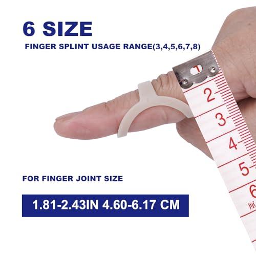 SOFT HOME SOFT HOME 6 Pack Oval Finger Splints Waterproof Finger Splint for Arthritis, Trigger Finger,Mallet Fingers - Trigger Finger splints For Thumb, Index, Middle, Pinky or Ring Finger (3,4,5,6,7,8)