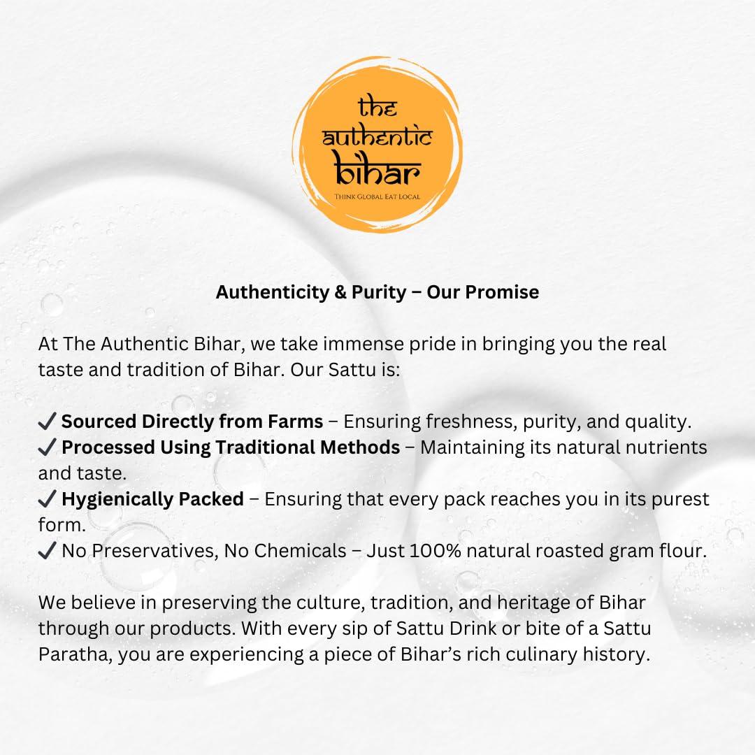 The Authentic Bihar The Authentic Bihar Chana Sattu ( 100% Pure Roasted Gram Flour ) | Instant Food or Drink enriched with Fibre & Protein (1000 G)