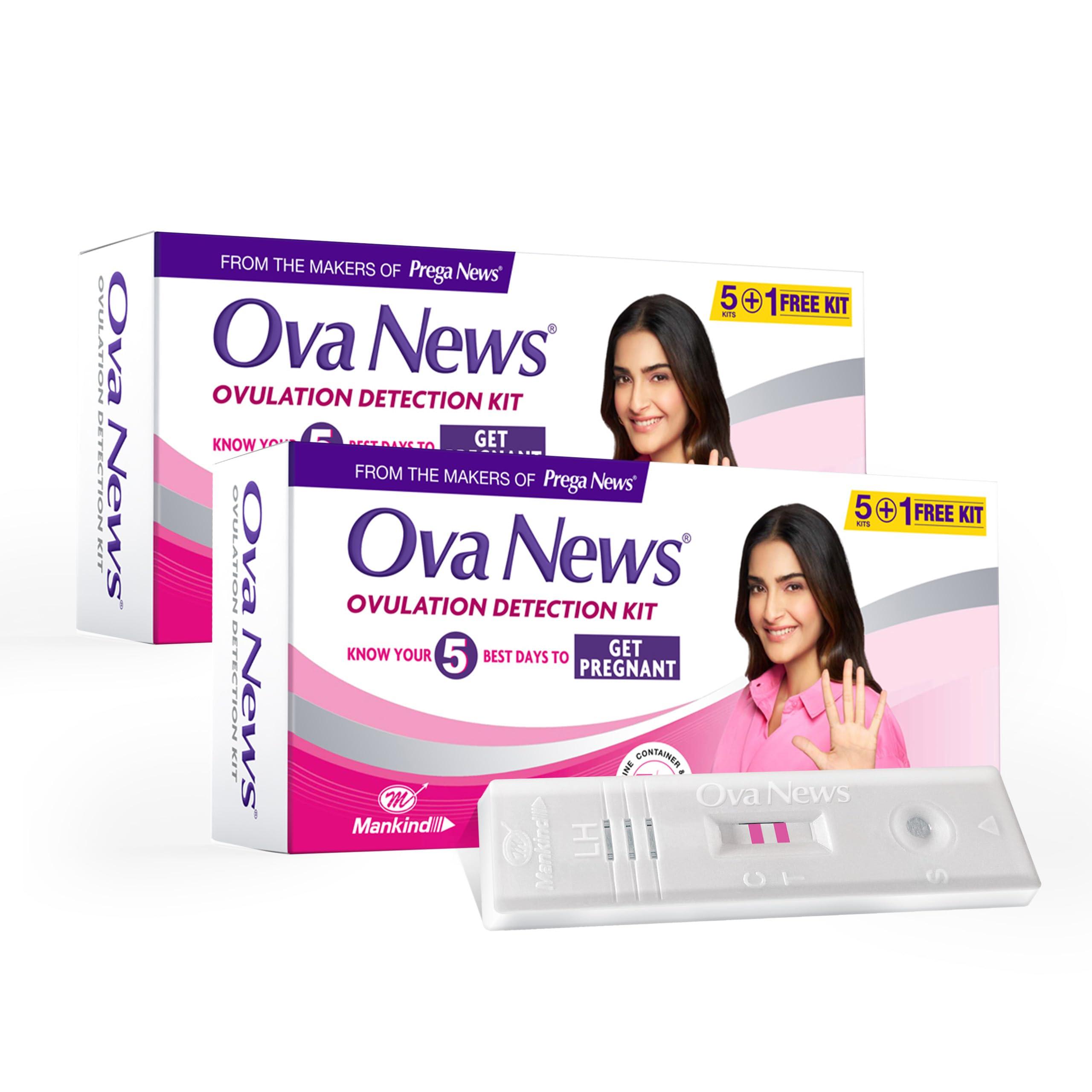 Ova News Ova News - Ovulation Detection Kit from Prega News | Identifies 5 Most Fertile Days to Conceive in 5 Mins (Pack of 2)