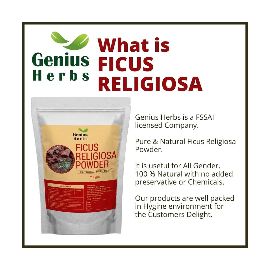 Genius Herbs Genius Herbs Ficus Religiosa leaf Powder | Peepal Leaves |Arasa Ilai Powder | 200 g Pack of 1