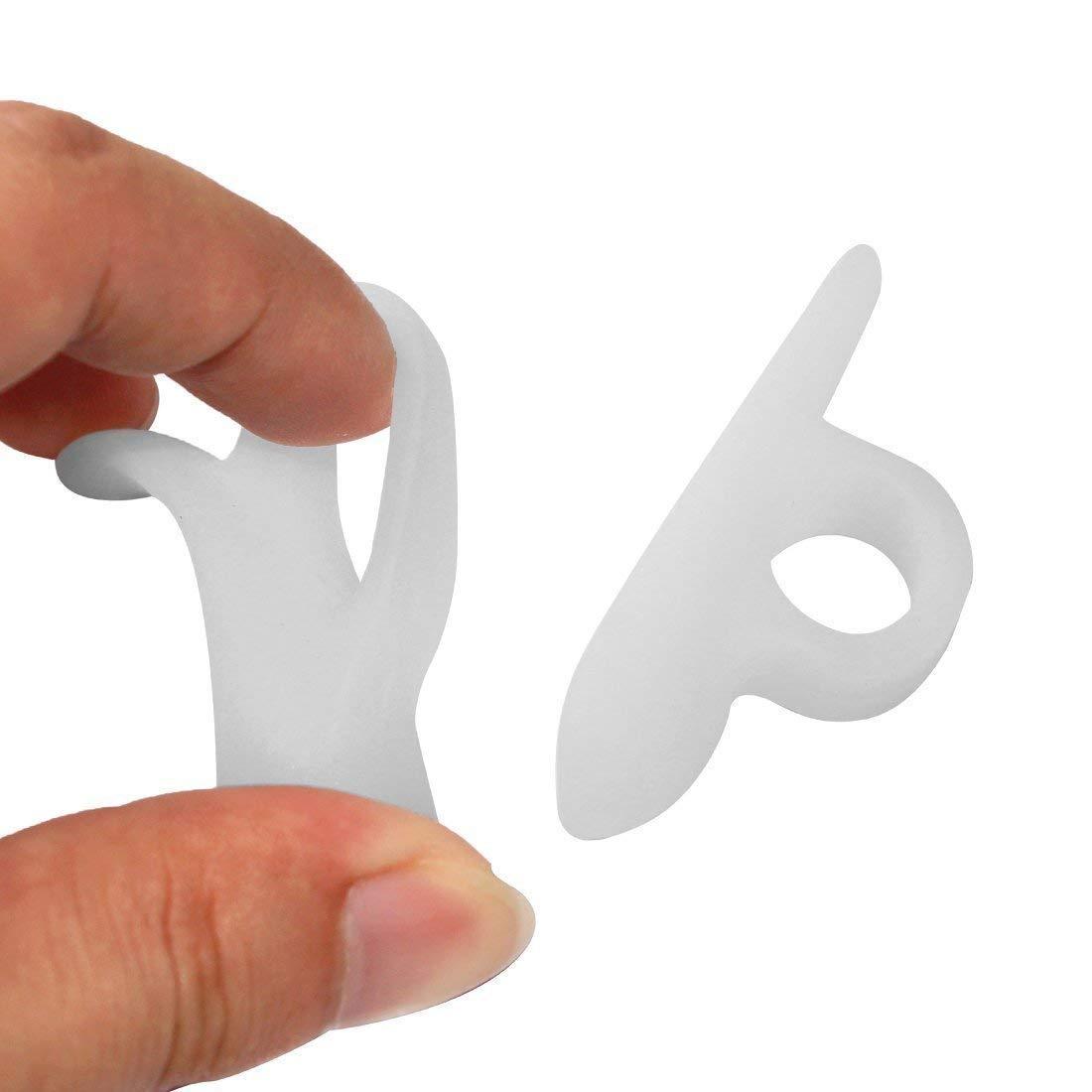 Domg 2Pair/4Pcs Gel Hammer Toe Crest Pads - Right and Left Soft Silicone Hammertoe Support Crest Cushion - Corrector and Straightener for Overlapping, Curled, Curved, Crooked, Clubbed Claw and Mallet Toe C