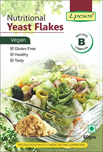 LPESOS LPESOS Nutritional Yeast Flakes, 60g [Fortified with Vitamin B12, Gluten Free, Nutty and Cheesy Tasting Nooch]