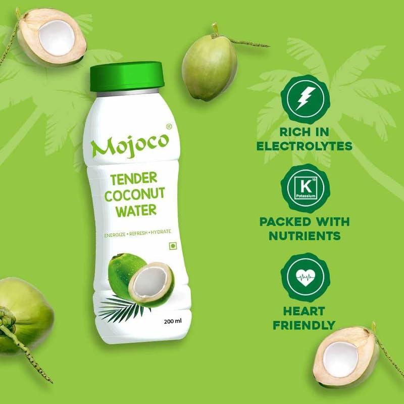 MOJOCO MOJOCO Coconut Water With Vital Minerals, No Artificial Colours, Flavours or Preservatives - 200 ML (Coconut Water, Pack of 12)