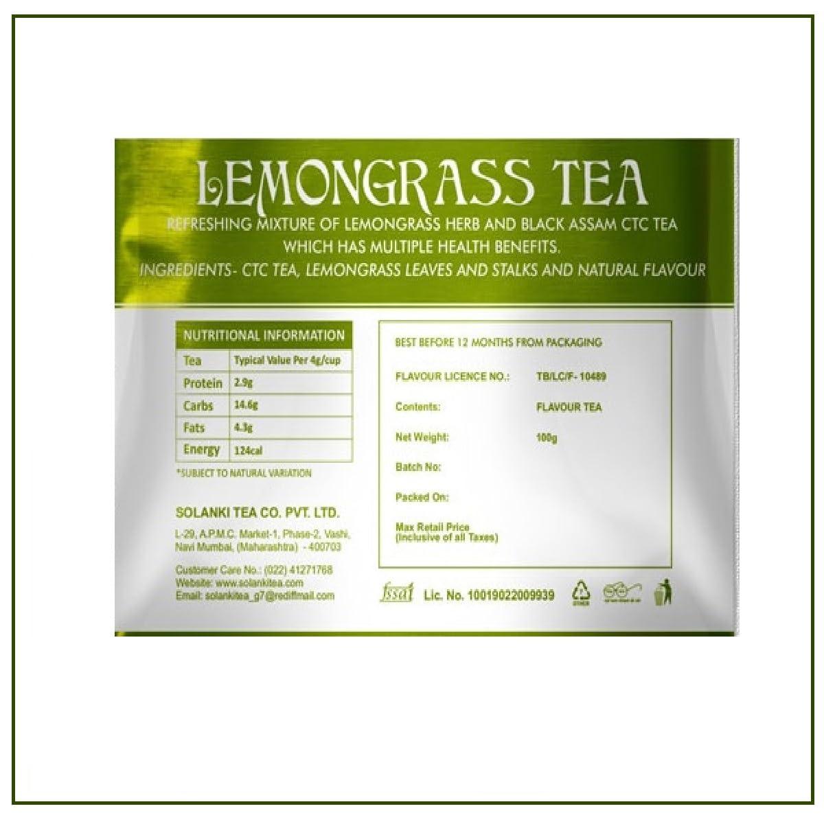 Generic Solanki Tea|LemonGrass tea masala|Lemon Grass chai patti|Lemongrass Flavour chai