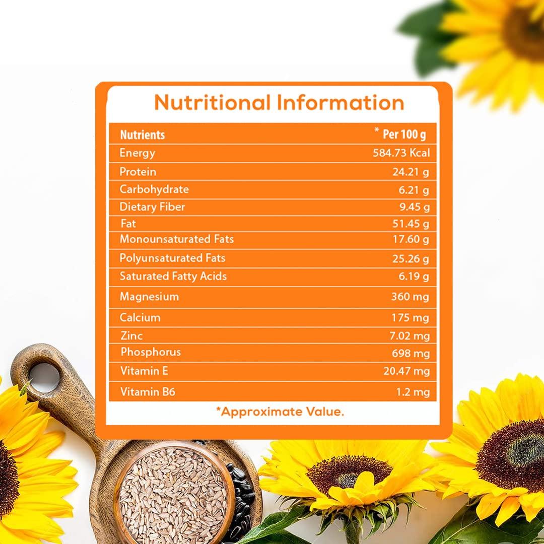 Nutrovally NutroVally Sunflower Seeds for Eating with Goodness of Magnesium | Healthy Snacks Seeds | High in Vitamin, Fibre & Protein 200 gm