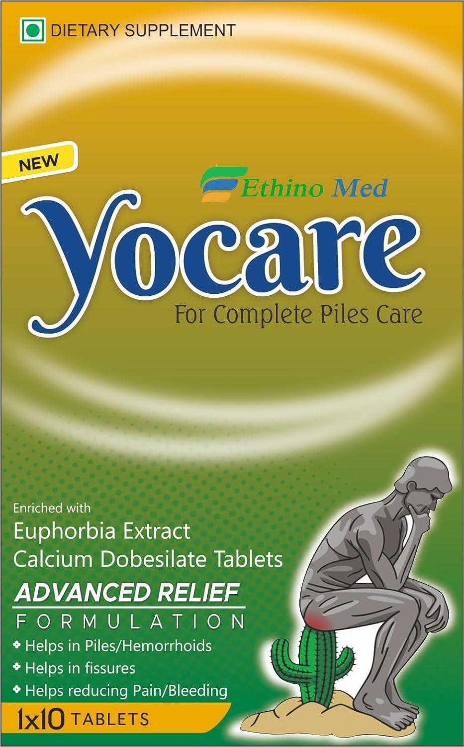 YOCARE YOCARE Piles Tablets For Piles Hemorrhoid Support Bavasir Fissure Fistula Inflammation & Rectum Fast Relieve In Bleeding Burning & Pain (Pack of 6)