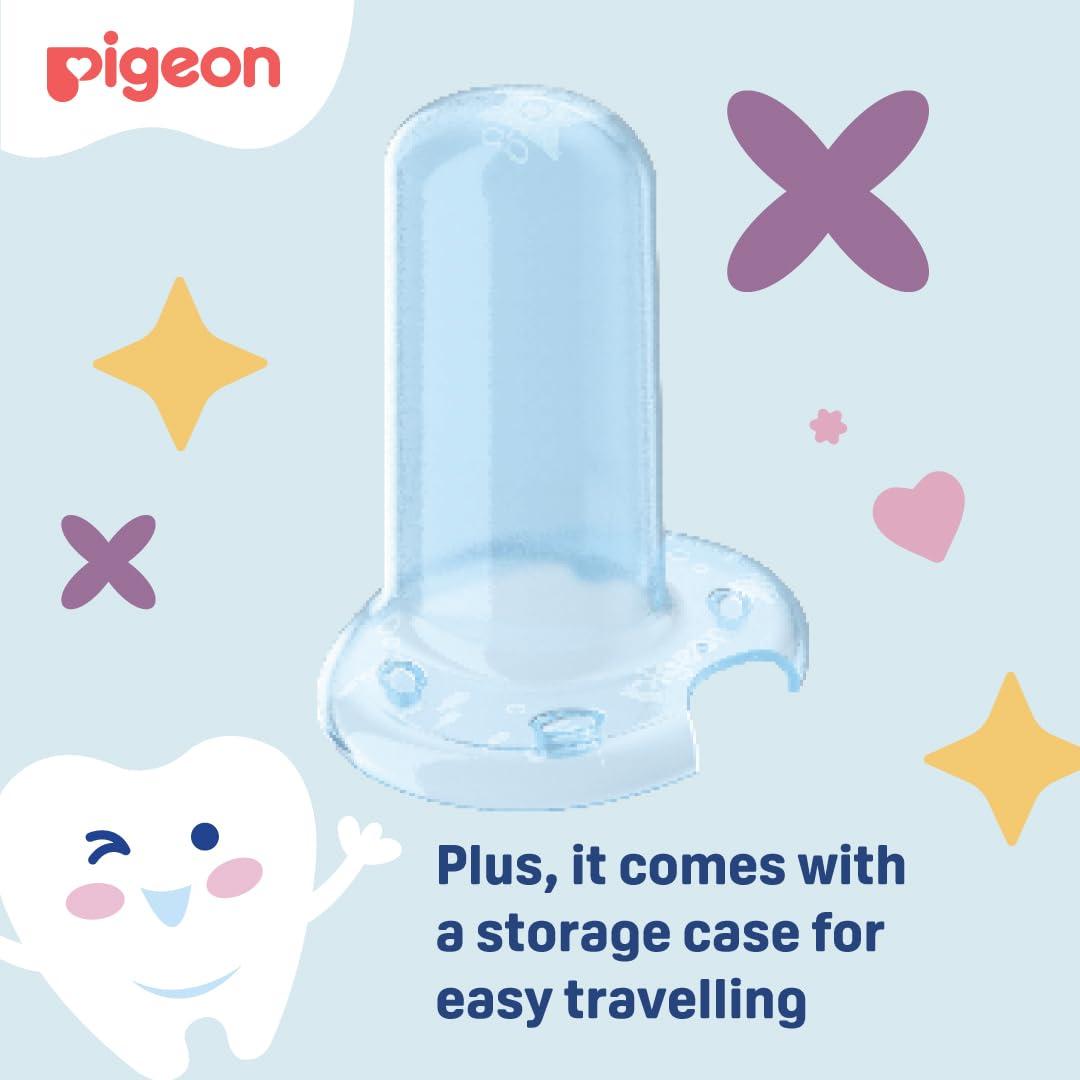 Pigeon PIGEON BABY SILICONE FINGER TOOTHBRUSH FOR 3+ MONTHS BPA FREE WITH 0-4 MILK TEETH