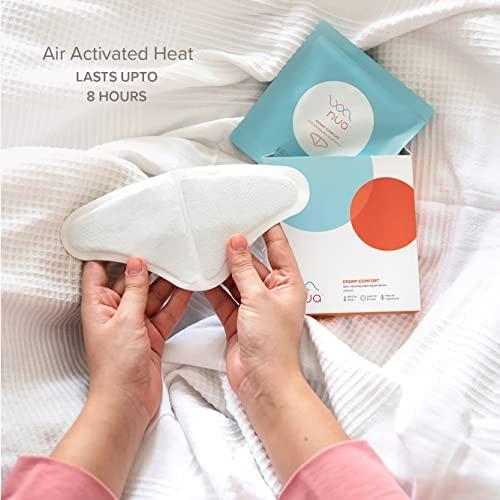 Nua Nua Cramp Comfort || 3 Heat Patches for Period Pain and Cramps & Nua Ultra-Safe Sanitary Pads For Women | 12 Ultra Thin Pads | 3 sizes in 1: Heavy Flow-XL+, Medium-XL & Light-L