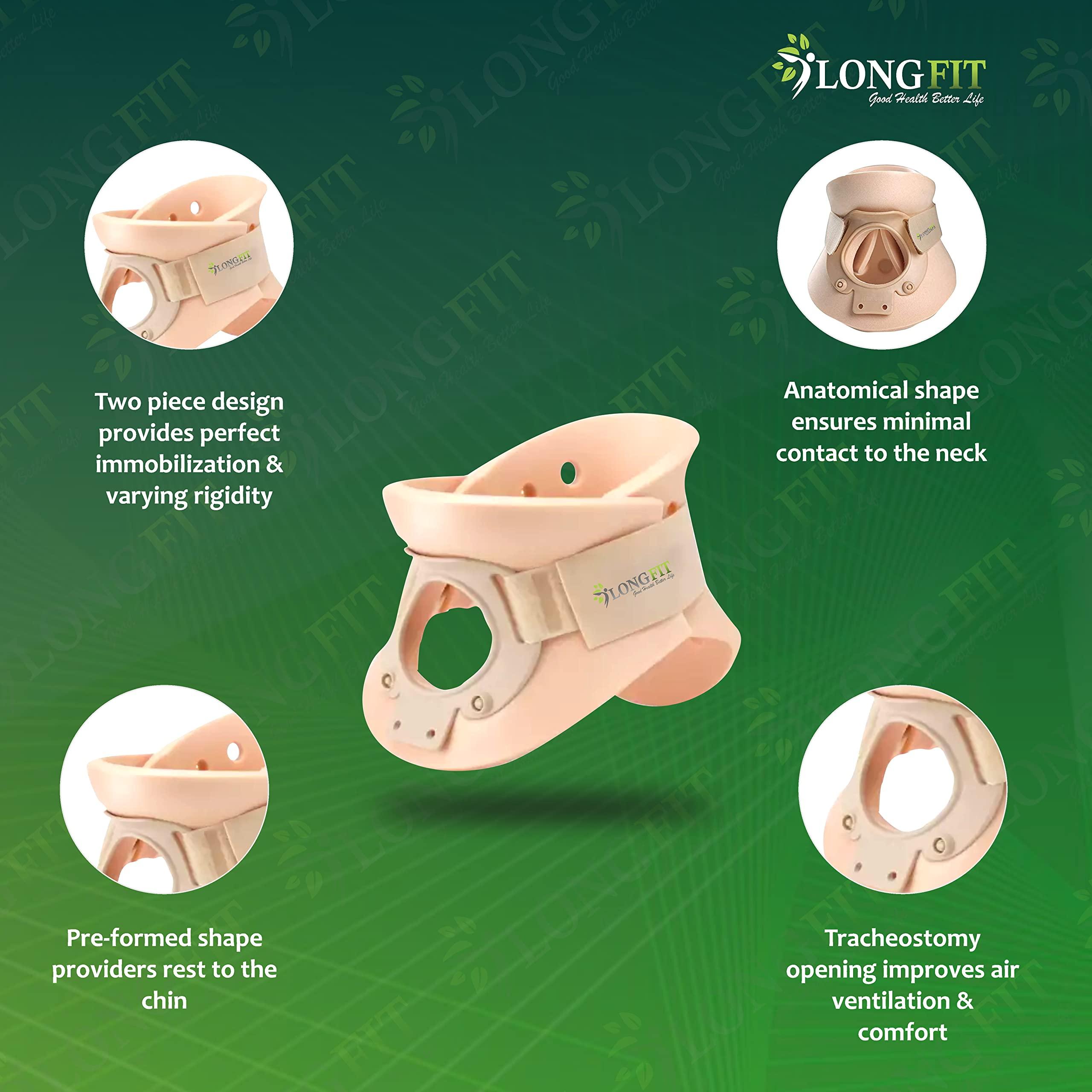 Longfit Longfit Philadelphia Collar Small Cervical Neck Brace Orthosis With Support Philadelphia Collar For Neck Pain Men Women Spondylitis Chin Support For Men & Women (L)