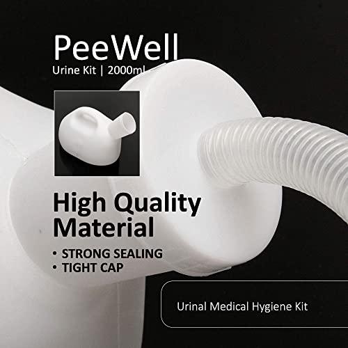 Carent Carent PeeWell Portable Urinal Kit for Men, Urine Collector with 65” Long Hosepipe, Designed for Bed Ridden Patients & Outdoor | White