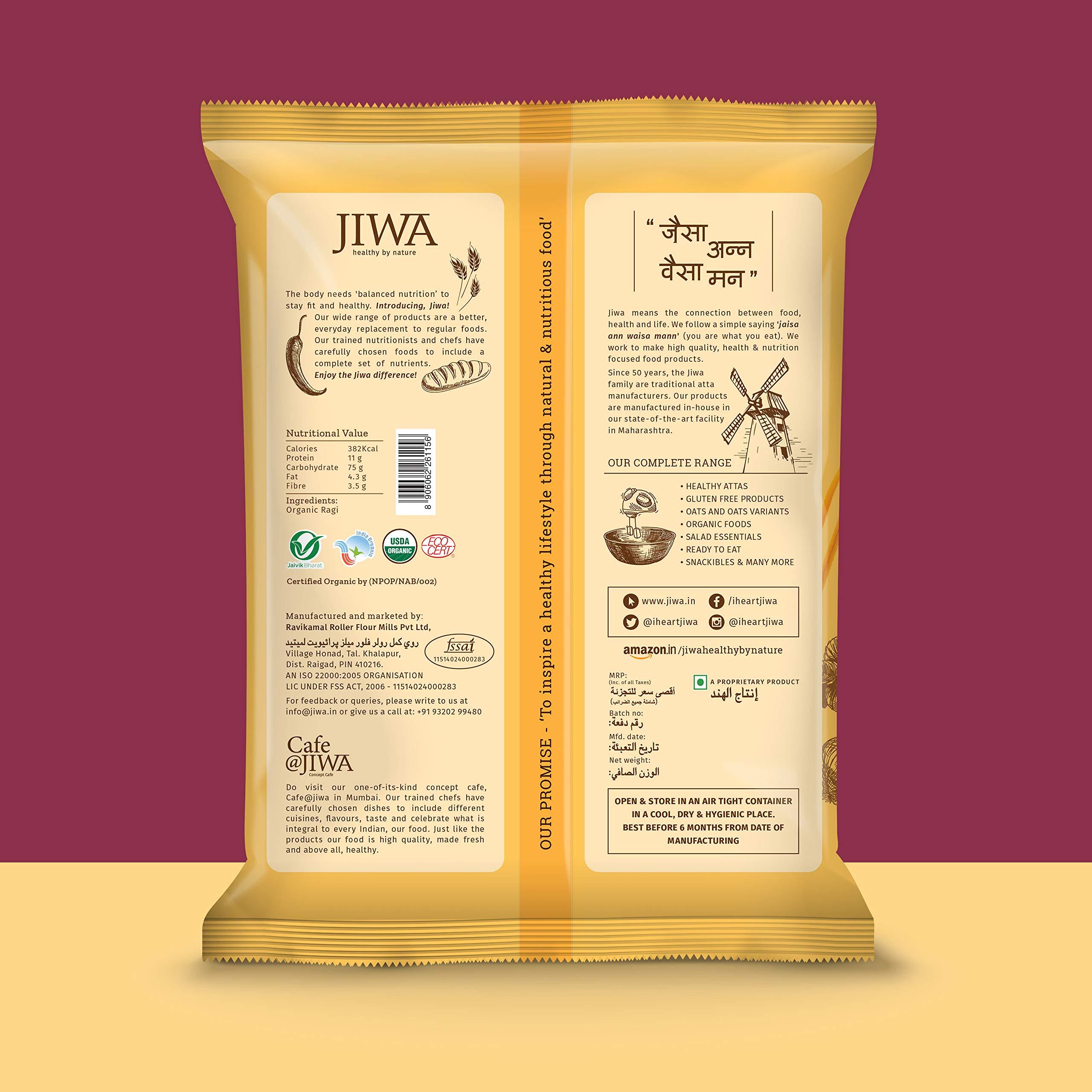 JIWA healthy by nature JIWA healthy by nature Organic Ragi Flour, 1 Kg & Organic Quinoa Flour, 900 g (Certified Organic & Gluten Free)