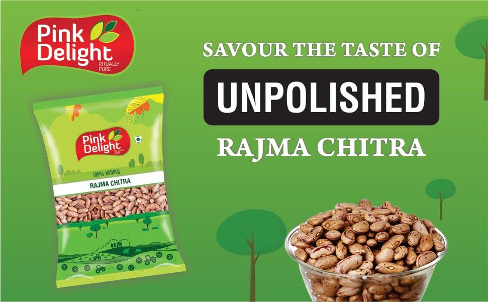 Pink Delight Pink Delight Premium Rajma Chitra (Pink Rajma) | Kidney Beans | Gluten Free | 100% Dry and Unpolished | 1 Kg Pack