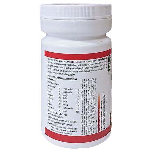 Growth On GrowthOn Powder | Ayurvedic Height Growth | Boosts Immune System & Natural Growth | 100% Herbal Powder Pack of 200 gram Bottle