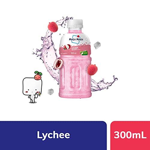 Mogu Mogu Mogu Mogu Lychee Juice with 25% NATA De Coco | Energy Booster Drink | Full of Natural Fruit Fibres | No Added Preservatives and Artifical Colours - 300ml(Pack of 12)