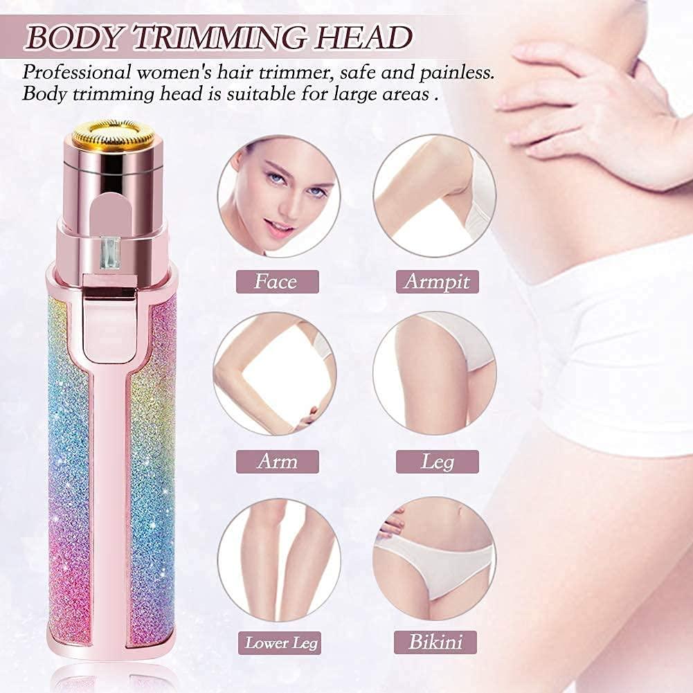 RIGOENT RIGOENT Portable Eyebrow Trimmer for Women, Epilator for Girl, Facial Hair Remover - Face, Lips, Nose Hair Removal Electric Trimmer (Multicolour) (2 IN 1 TRIMMER)