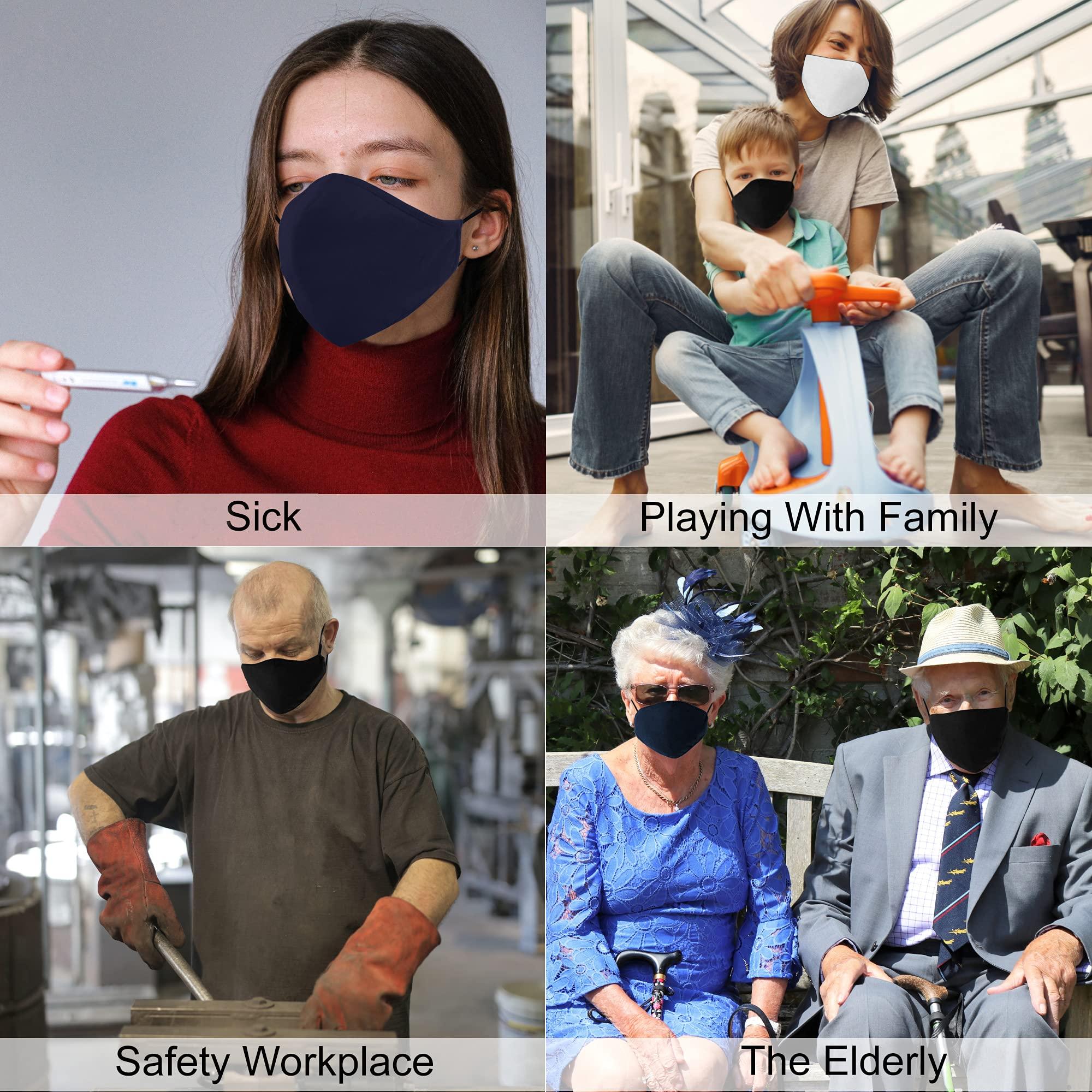 Leather Centric Reusable Cloth Face Mask - Protective Fabric Face Cover, Washable and Breathable Mouth Mask (Pack of 3, Assorted Colors)