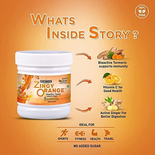 Curegarden Curegarden Zingy Orange Instant Drink Mix | Heathy Turmeric & Ginger Immunity Booster Drink Powder with BCM95 | Better Digestion, Natural Antioxidant
