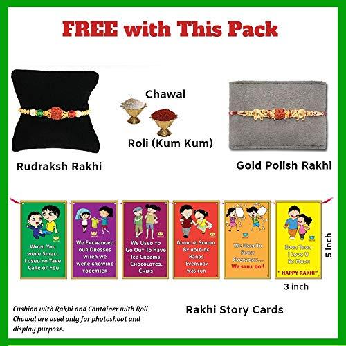 BOGATCHI BOGATCHI Rakhi Combo, 3 Cultural Soan Papdi 250g + 3 Rakhi + Roli Chawal + Free Rakhi Greeting Card