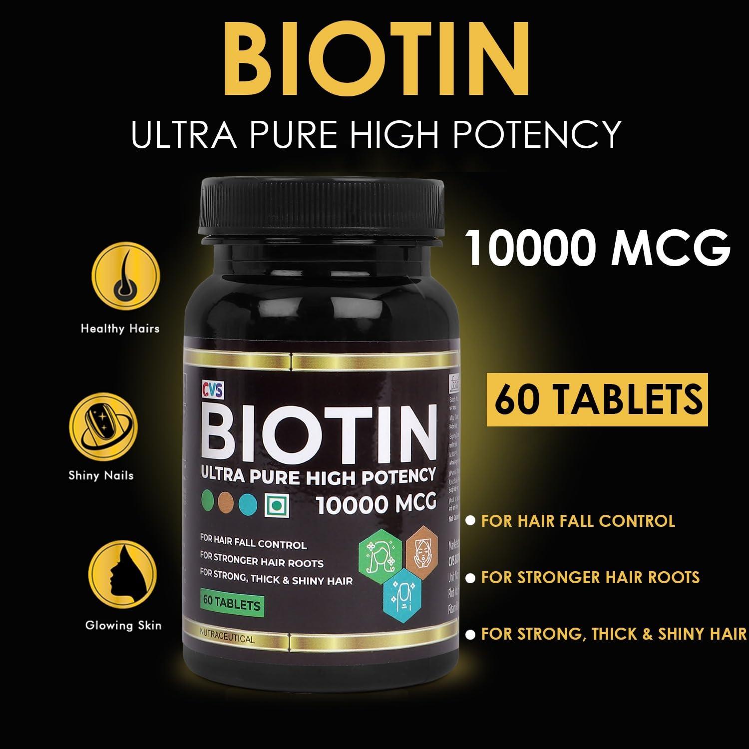 Pharma Biological CVS Biotin Ultra Pure High Potency 10000 MCG