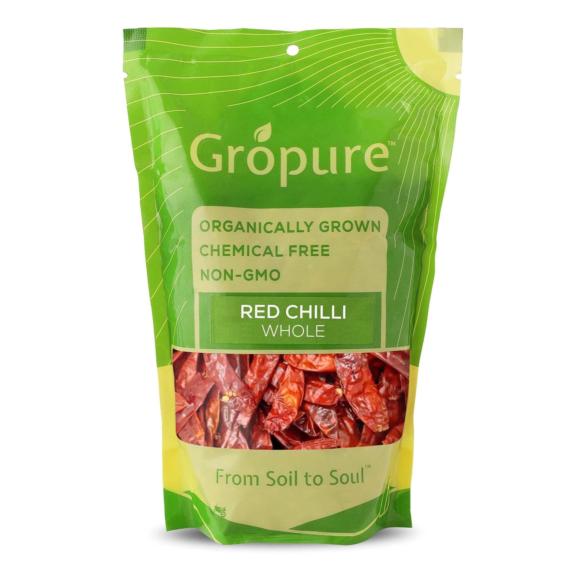 Gropure Organic: From Soil to Soul Gropure Organic Red Chilli Whole (Sabut Lal Mirch), 200g