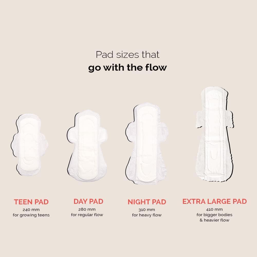 THE WOMAN'S COMPANY The Woman's Company Day Sanitary Pads for Women Value Pack of 16 | Organic Cotton Napkins Antibacterial, Biodegradable & Rash-Proof Pad for Regular Flow