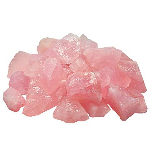 UFEEL UFEEL 1 lb Bulk Rose Quartz Rough Stones - Large 1\" Natural Raw Stones Crystal for Tumbling, Cabbing, Fountain Rocks, Decoration, Polishing, Wire Wrapping, Wicca & Reiki Healing Crystals