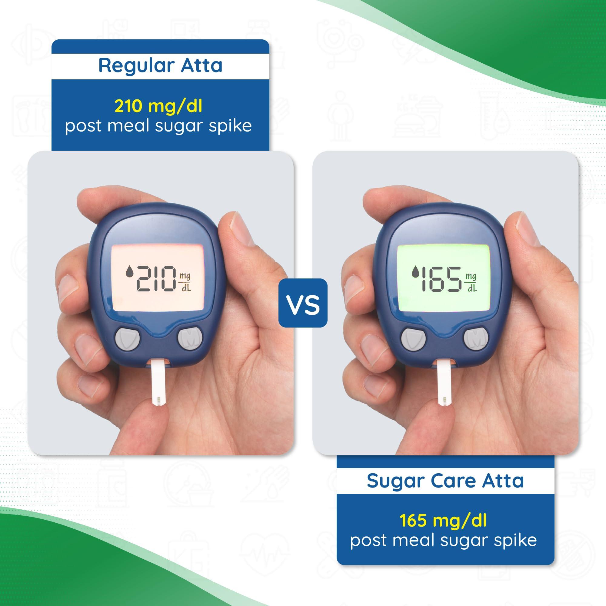 DiabeSmart DiabeSmart Sugar Care Atta 5 Kg | 50% Better Sugar Control | Low GI Multigrain Atta for Sugar Release Control | Tested on Diabetics | Diabetic Atta For Diabetic Care | High Fiber Flour