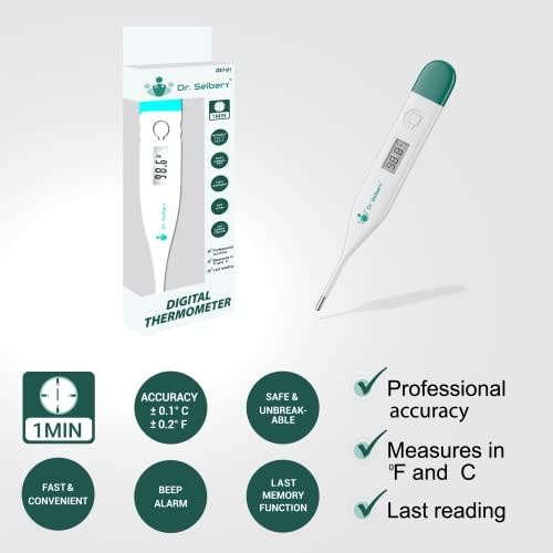 Dr. Seibert Dr. Seibert Digital Thermometer DST-01 FDA Registered Professional Accuracy Beep Alarm with 12 Month Warrenty