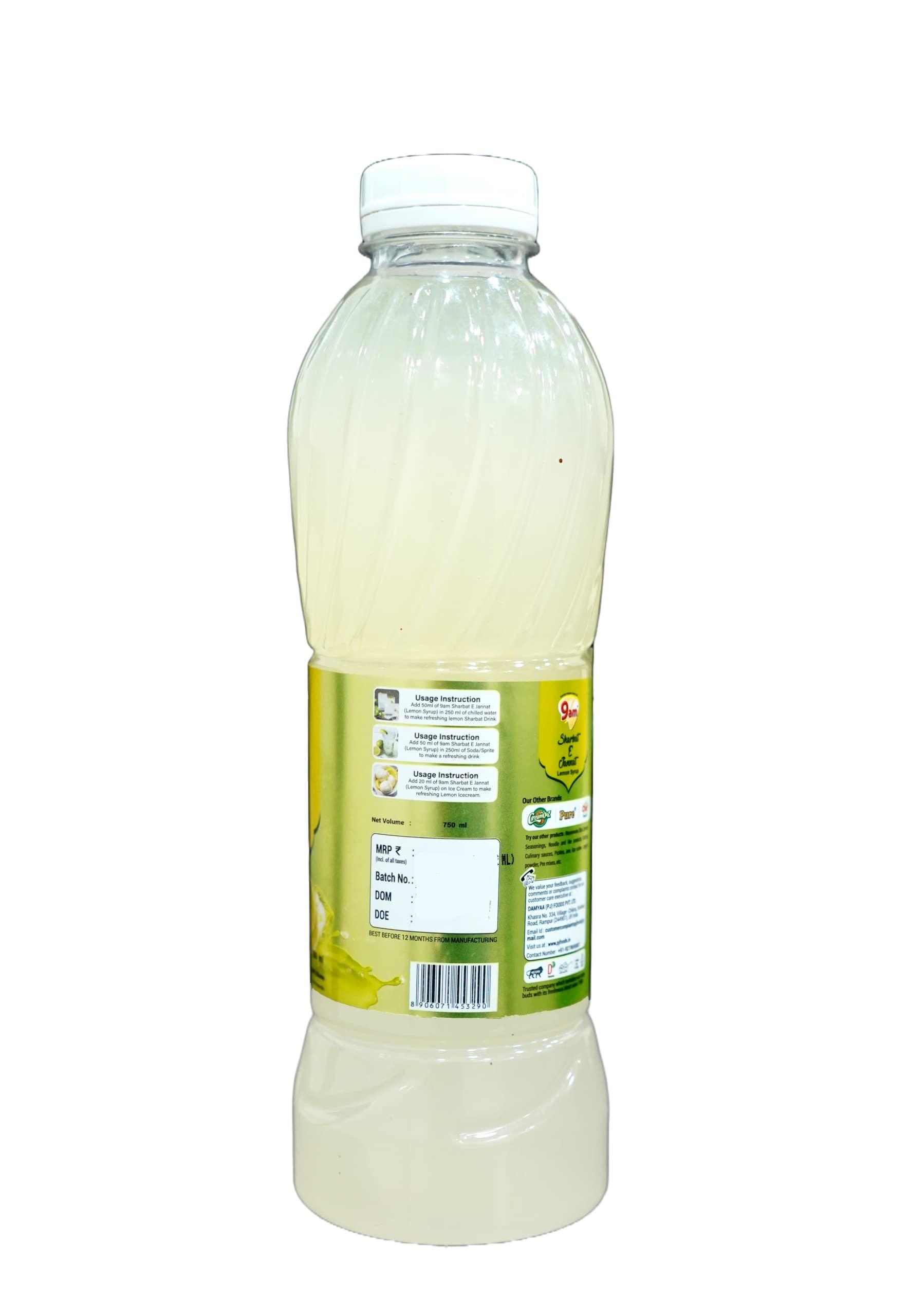 9AM 9am Sharbat E Jannat Combo Pack of 2 (Lemon 750ml+ Lemon 750ml)