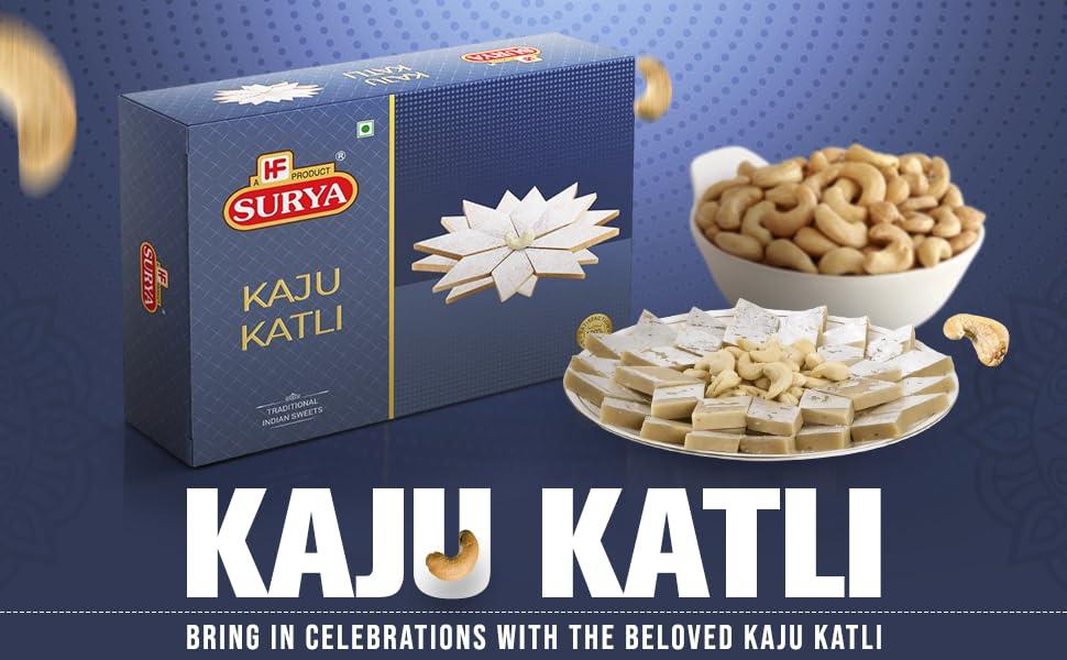 HF, SURYA SURYA 200gm KAJU KATLI | KAJU BARFI | PREMIUM INDIAN SWEET