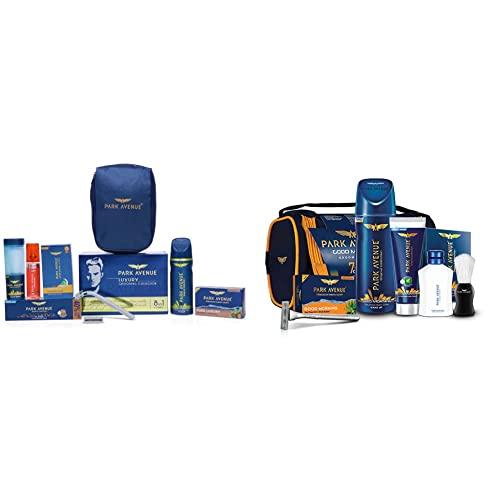 Park Avenue Park Avenue Luxury Grooming Collection (Combo Of 7 + Travel Pouch) And Park Avenue Good Morning Grooming Kit For Men (Pack Of 7)